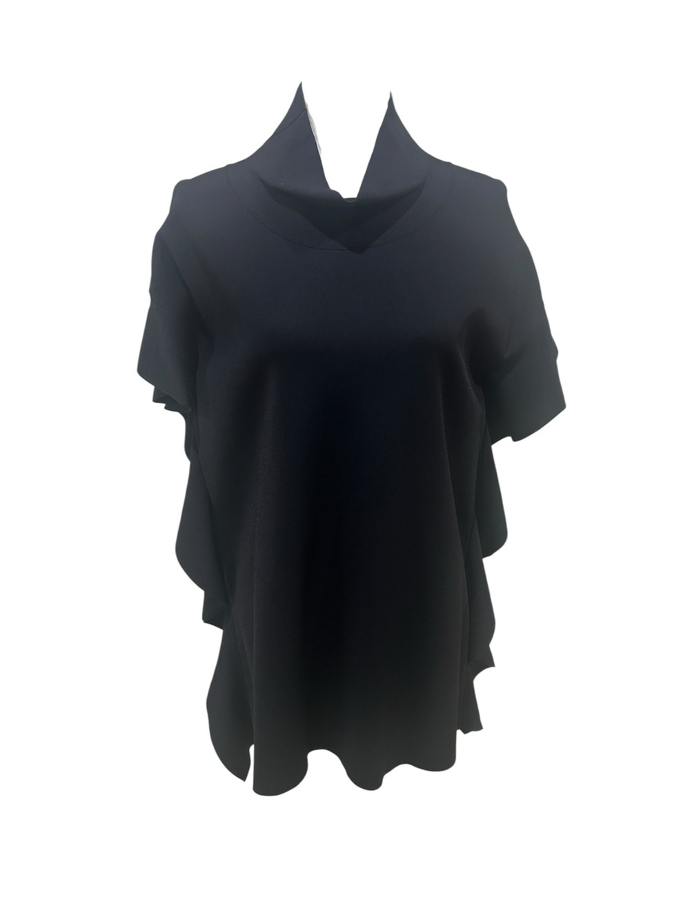 Per Se by Carlisle Black Ruffle mock neck knit Sweater 1990’s size xs